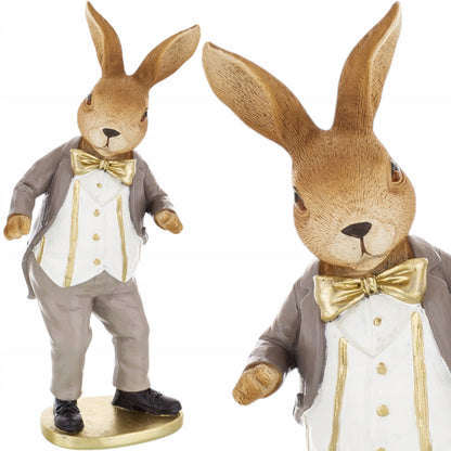 figurka wielkanocna zając 23 cm królik w eleganckim ubiorze