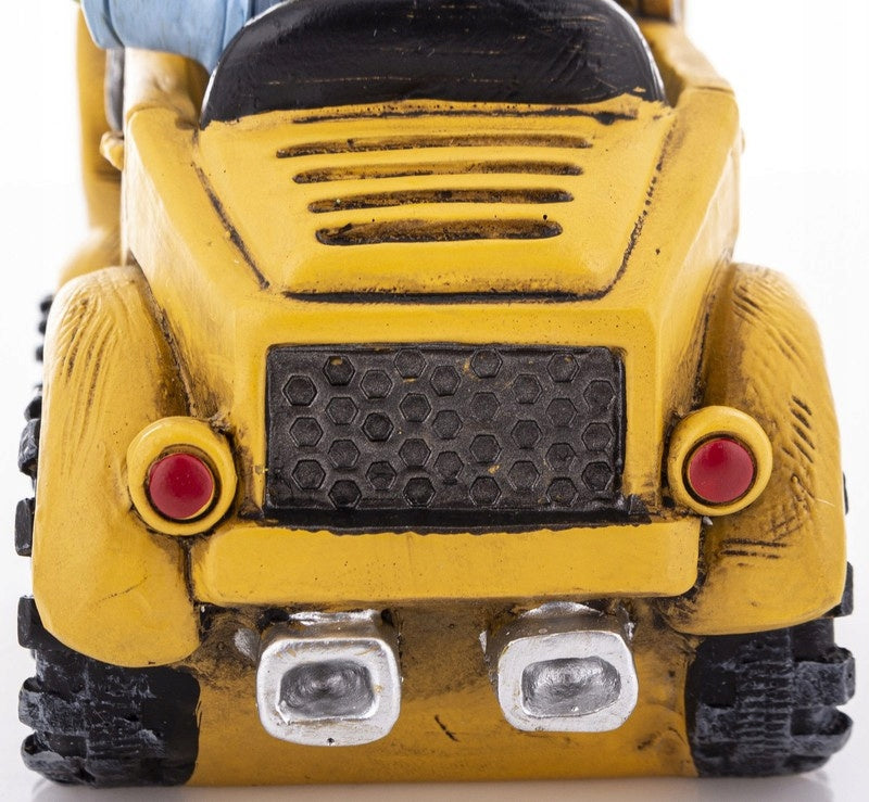 Figurka żaba żabka koparka bobcat koparkowy robotnik dekoracja ozdoba