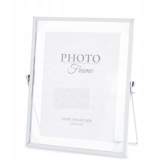 Ramka biała float na jedno zdjęcie 24 x 21,5 cm foto 15x20 metalowa