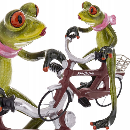 Ozdobna Figurka 16,5x11,5x15,5cm - Żaba na rowerze