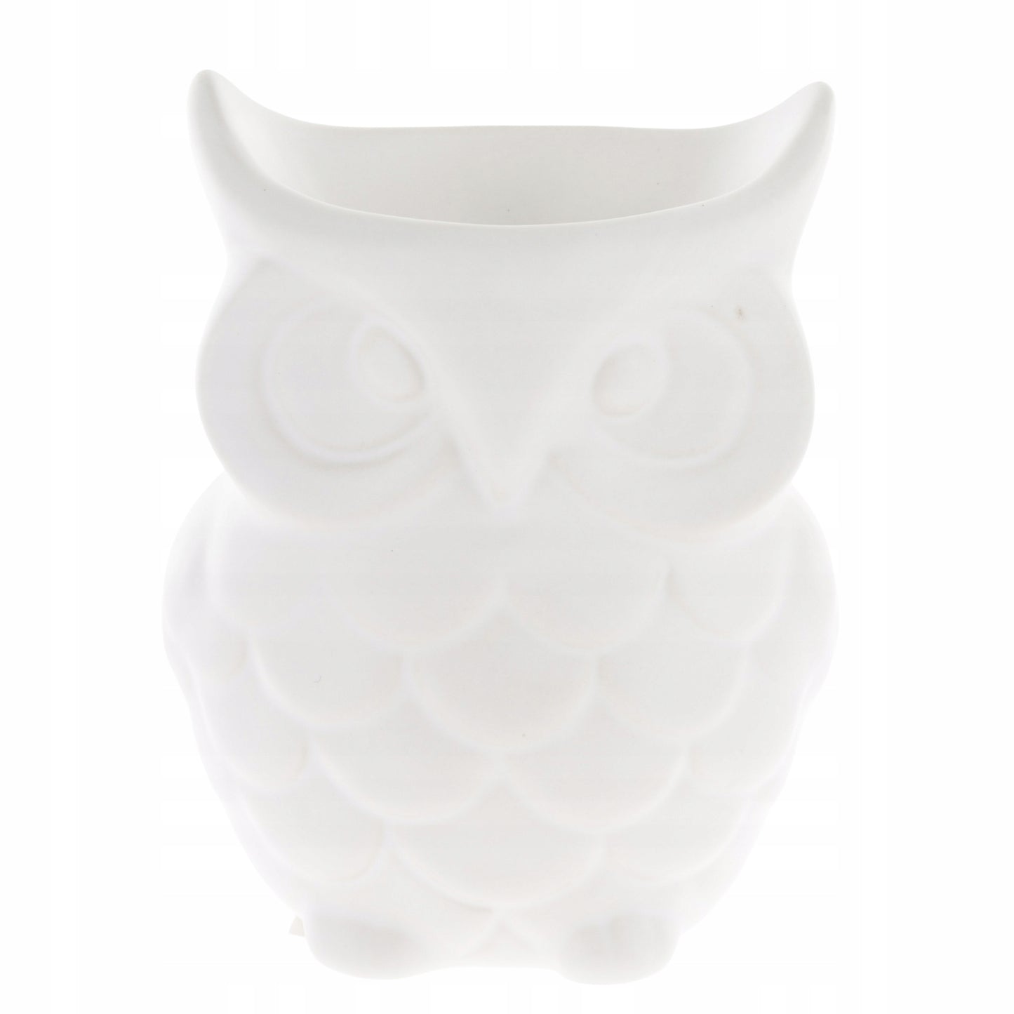 Kominek zapachowy ceramiczny biały sowa figurka podgrzewacz olejków 12 cm