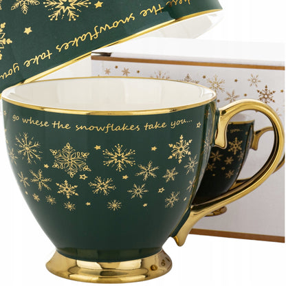 Kubek porcelana 380 ml w pudełku prezent świąteczny duży filiżanka