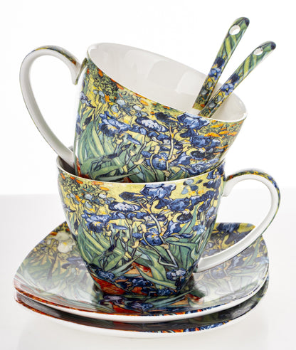 Produkt dekoracyjny Kpl. 2 Filiżanki Ze Spodkami I Łyżeczkami porcelana