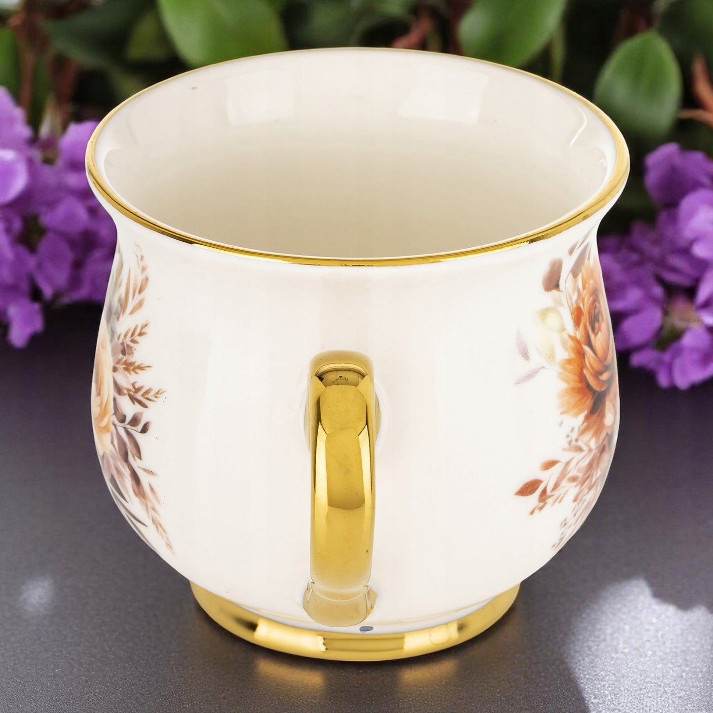 Kubek w pudełku porcelana 450 ml filiżanka wzór w kwiaty prezentowy