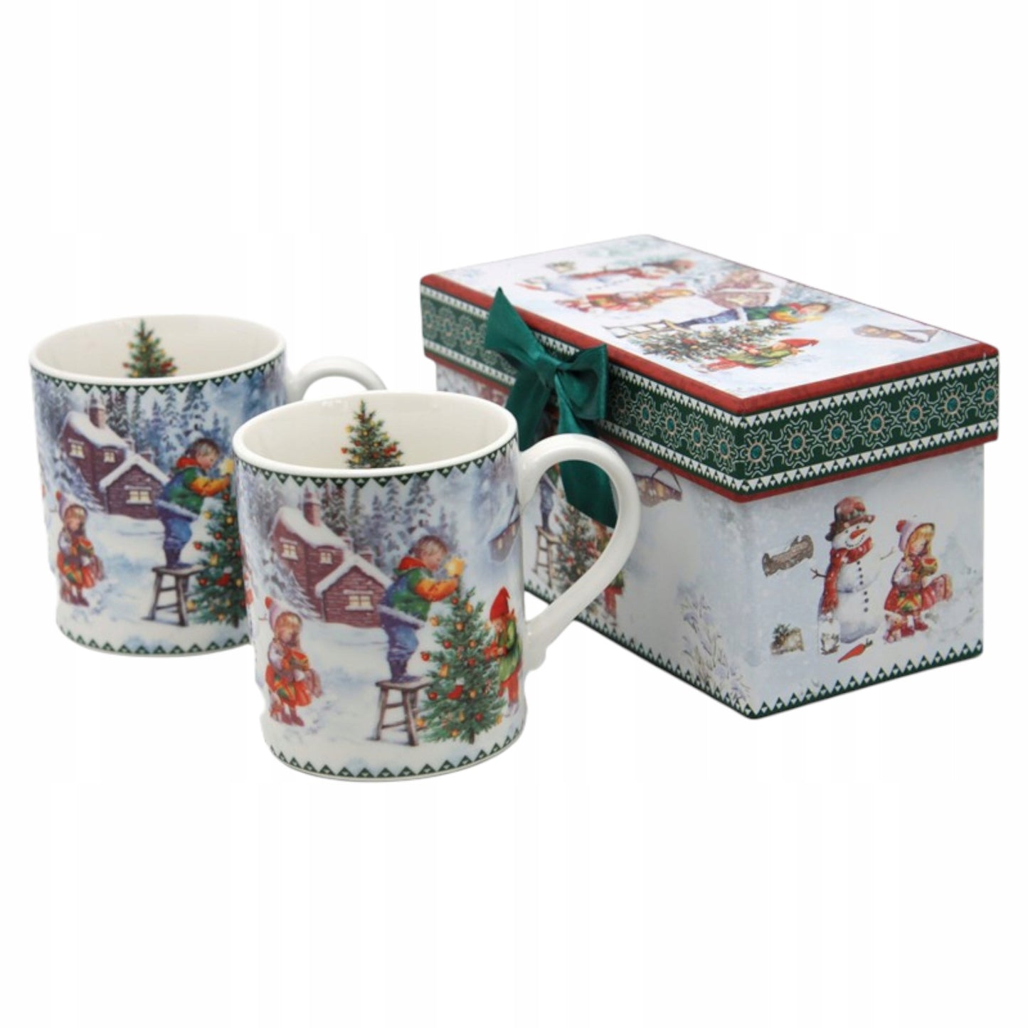 Kolekcja świąteczna zima Zestaw 2 Kubków Porcelanowych 250 ml prezent