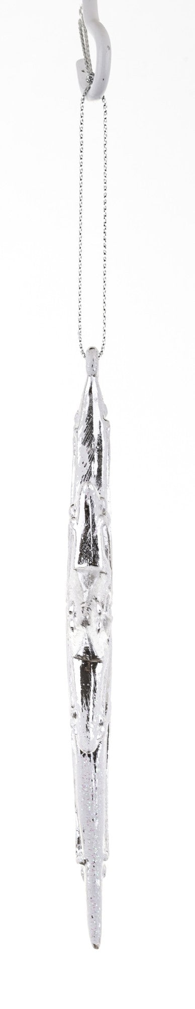 Zawieszka z tworzywa srebrna 14x9,5x1 cm