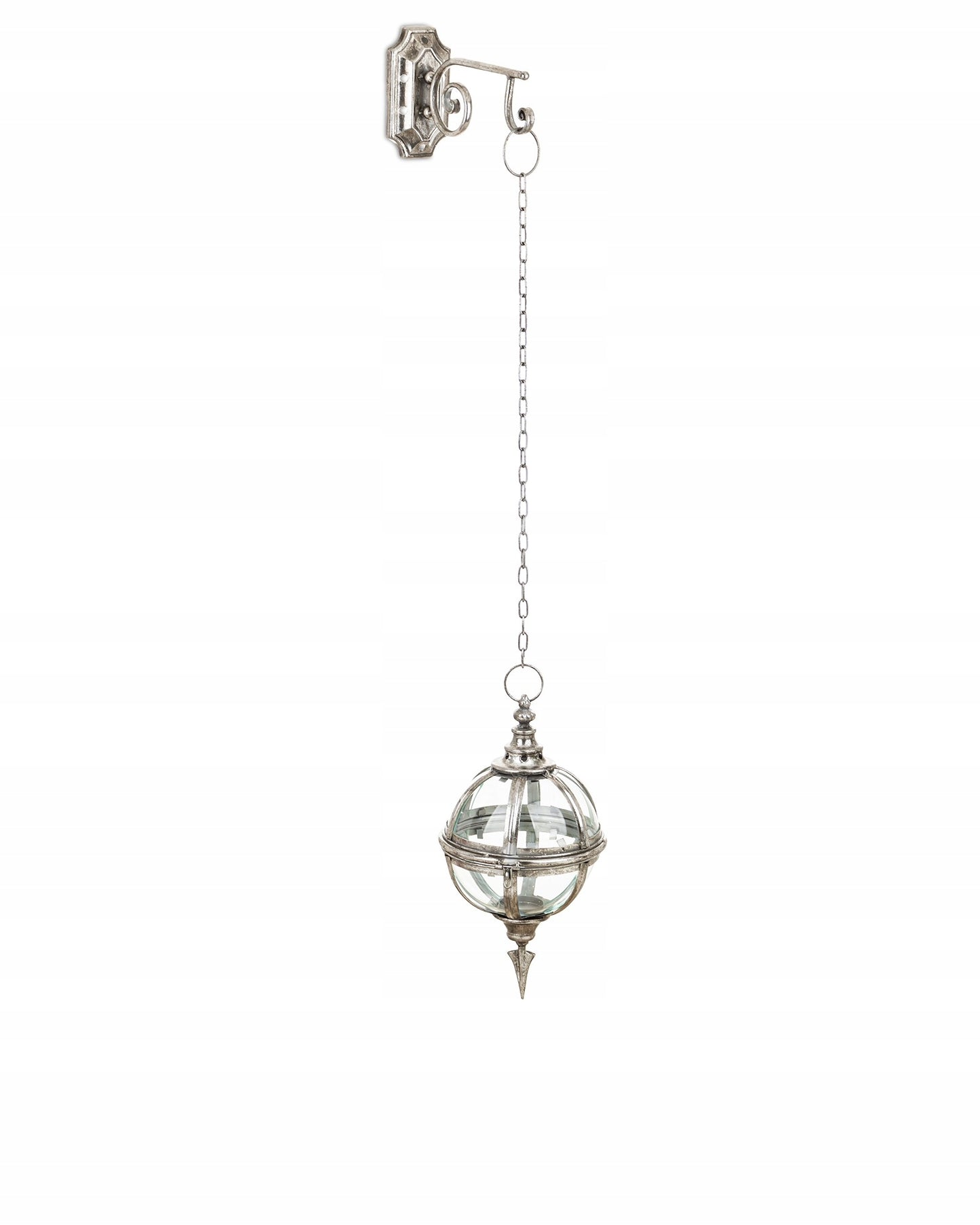 Lampion wiszący India House kula metalowo-szklany 119 cm dekoracja vintage
