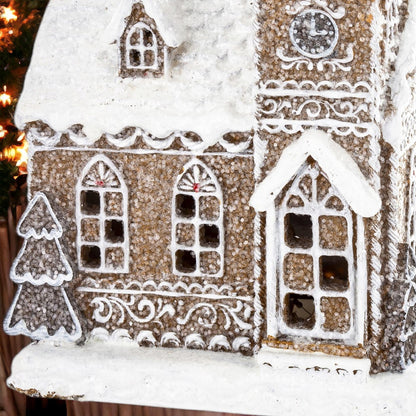 Dekoracyjny Domek Led figurka świąteczna kaplica piernikowy magic village