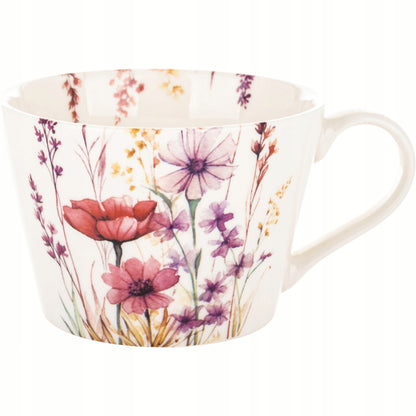 Porcelanowy Kubek Floral Garden duży wiosenny boho w kwiaty 450 ml