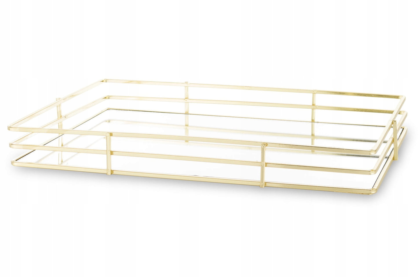 Taca lustrzana złota glamour dekoracyjna 4,5x30x20 podstawka patera