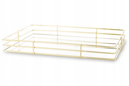 Taca lustrzana złota glamour dekoracyjna 4,5x30x20 podstawka patera