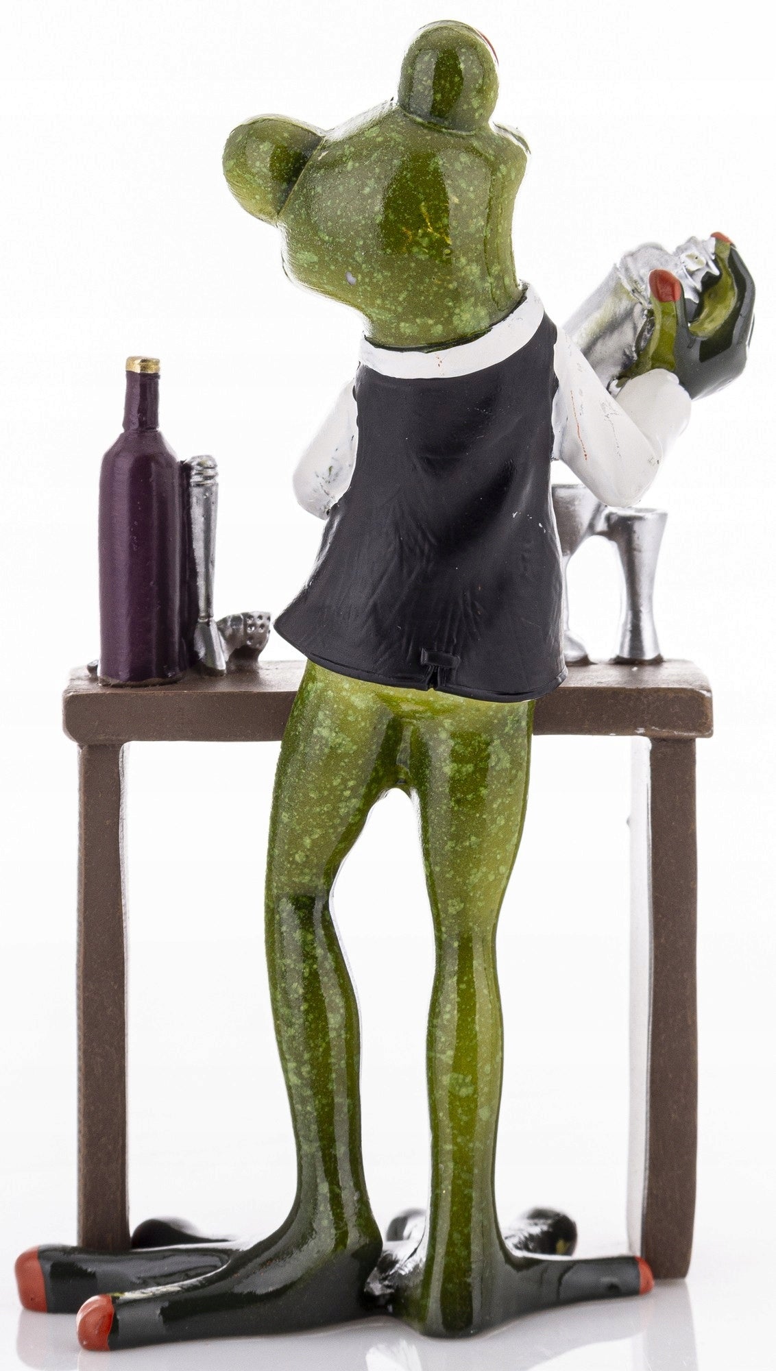 Ozdobna Figurka żabka Żaba Barman z shakerem do drinków