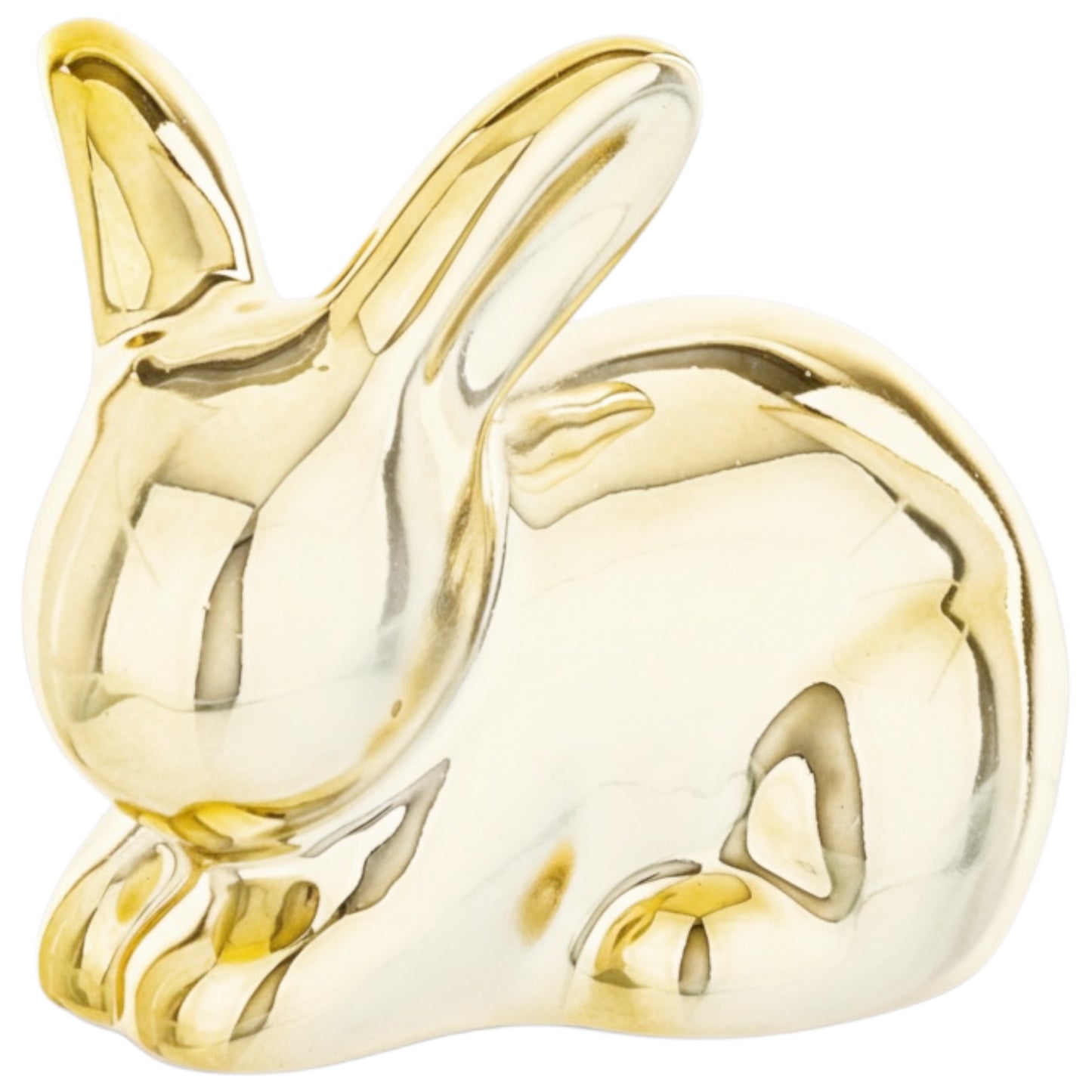 Zajączek figurka wielkanocna dekoracja złota króliczek dolomit glamour