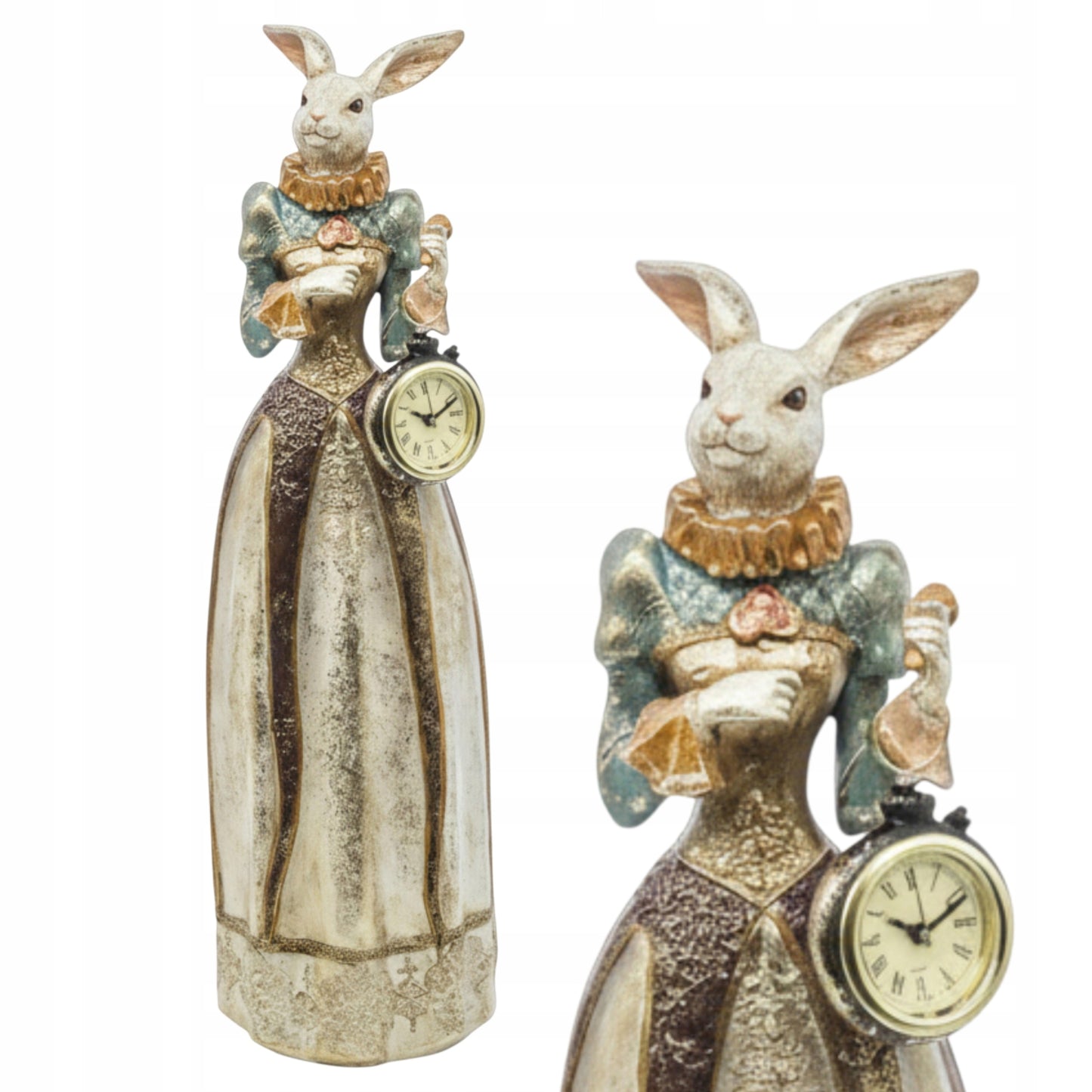 Figurka Pierrot Królik z Zegarkiem Dekoracja Statuetka Retro Vintage 44cm