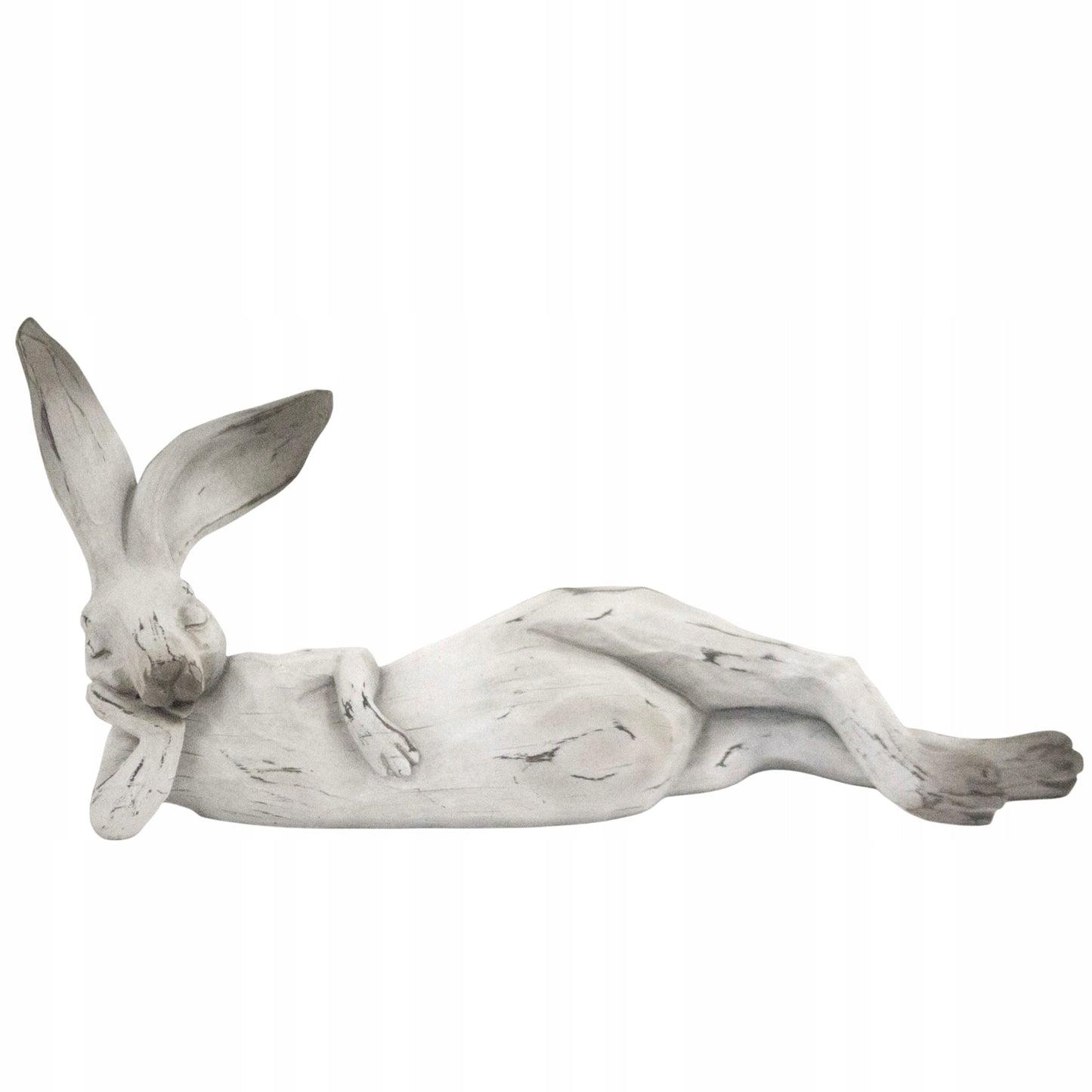 Figurka wielkanocna zając królik biały szary duży 46cm