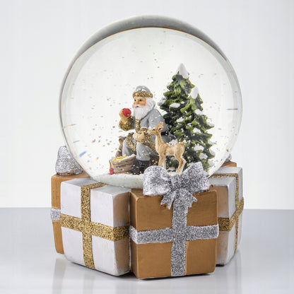 Szklana Kula śnieżna Mikołaj choinka pozytywka 15cm figurka świąteczna