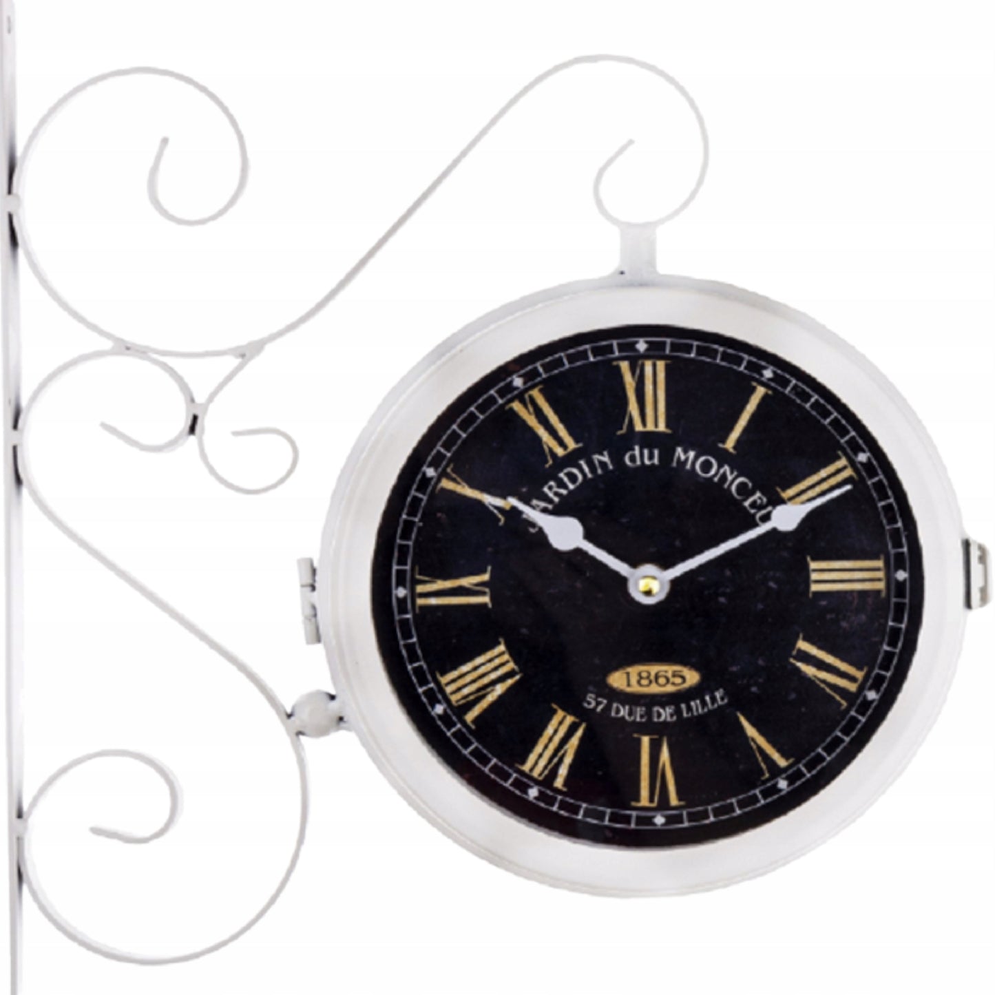 Zegar ścienny dwustronny Retro dworcowy loft metalowy 36cm