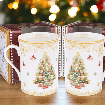 Porcelanowy Kubek świąteczny w pudełku ozdobnym prezent mikołajki