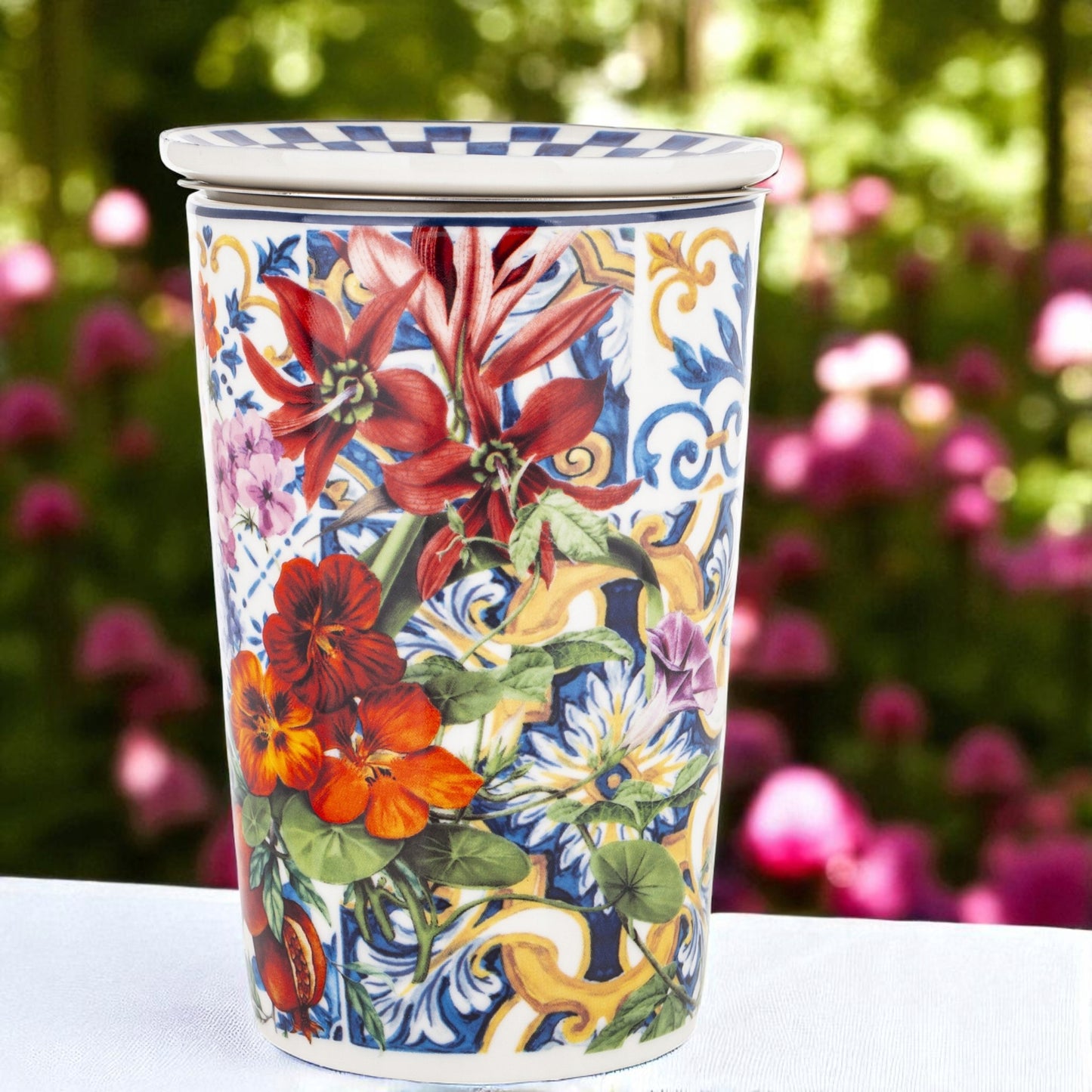 Kubek z zaparzaczem w pudełku prezentowym porcelanowy 400 ml
