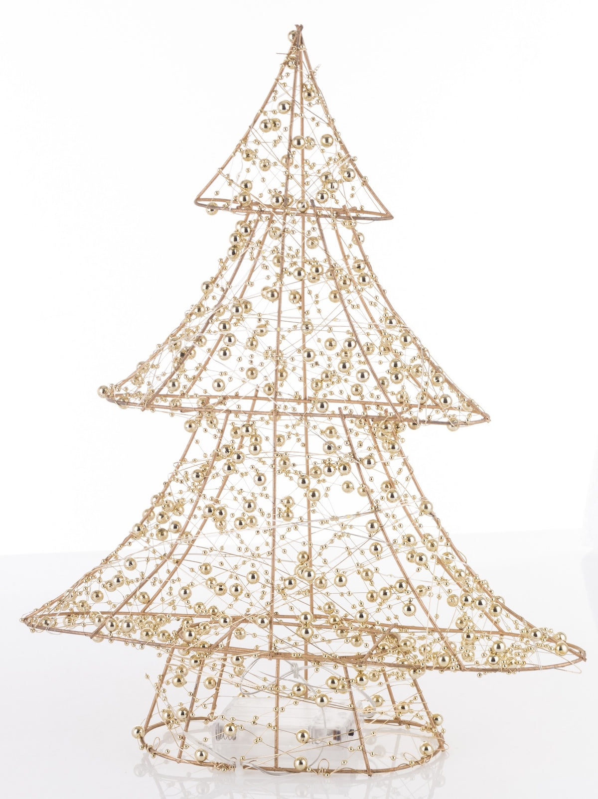 Ozdoba choinka LED metalowa złota 40x33x8 cm