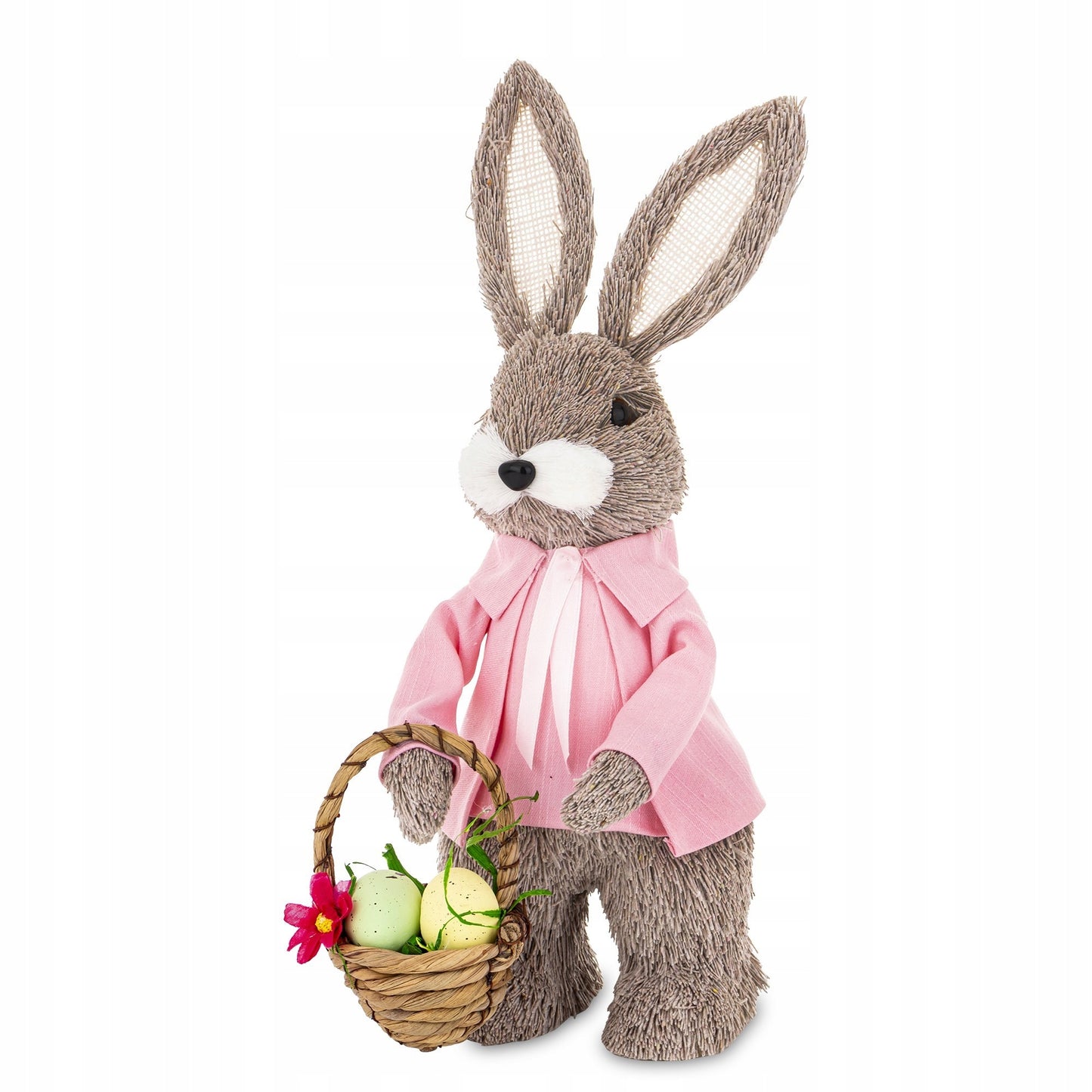 Figurka Wielkanocna Królik z Koszykiem 34 cm Dekoracja Ozdoba Zajączek