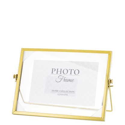 RAMKA ZŁOTA NA ZDJĘCIE 10x15cm METALOWA GLAMOUR float pływająca stawiana
