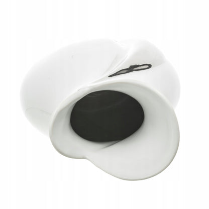 Wazon ceramiczny biało-srebrny 30,5 cm glamour modern biały srebrny