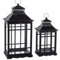 Zestaw 2 szt Lampion Drewniany czarny Latarnie komplet XXL 69cm