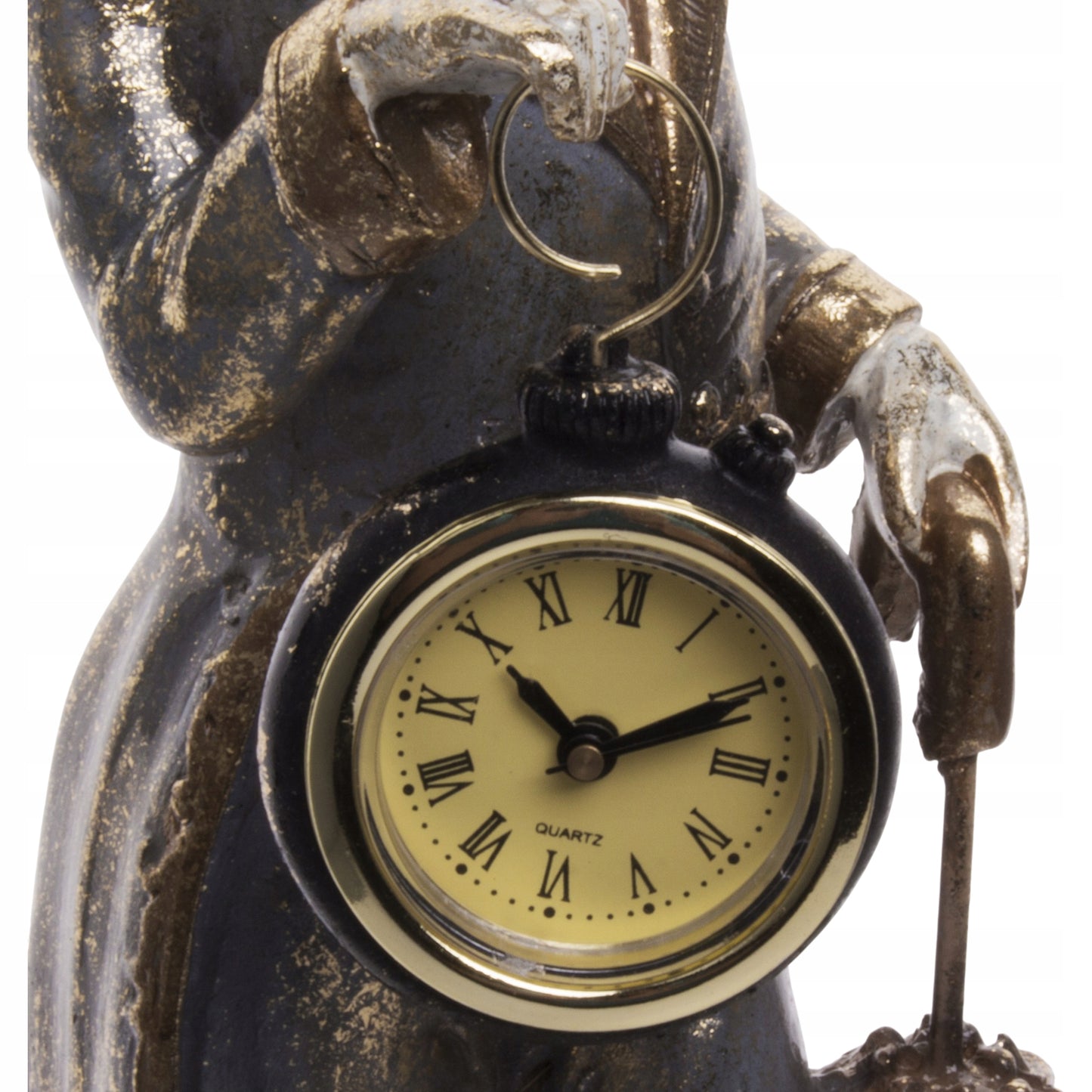 Figurka Pierrot biały królik z zegarkiem dekoracja vintage 34 cm