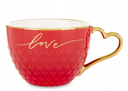 Porcelanowy kubek w ozdobnym pudełku na prezent love 500 ml filiżanka