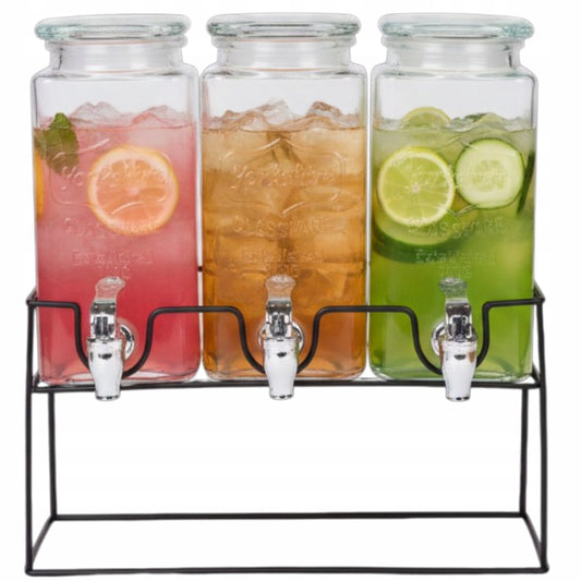 Komplet 3x1,5L dozownik dystrybutor do lemoniady, soku słoik z kranikiem