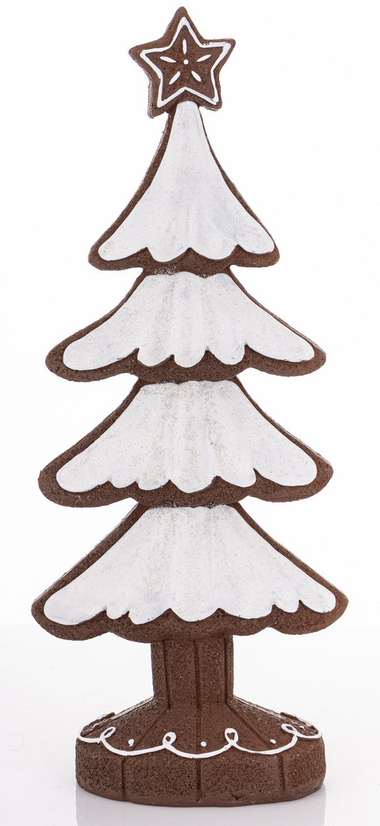 Figurka świąteczna choinka biały, brązowy tworzywo sztuczne 33,5x13,5x7 cm
