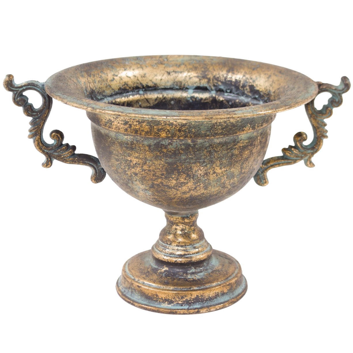 Osłonka dekoracyjna złoto-czarna vintage 34 cm Wazon metalowy na kwiaty