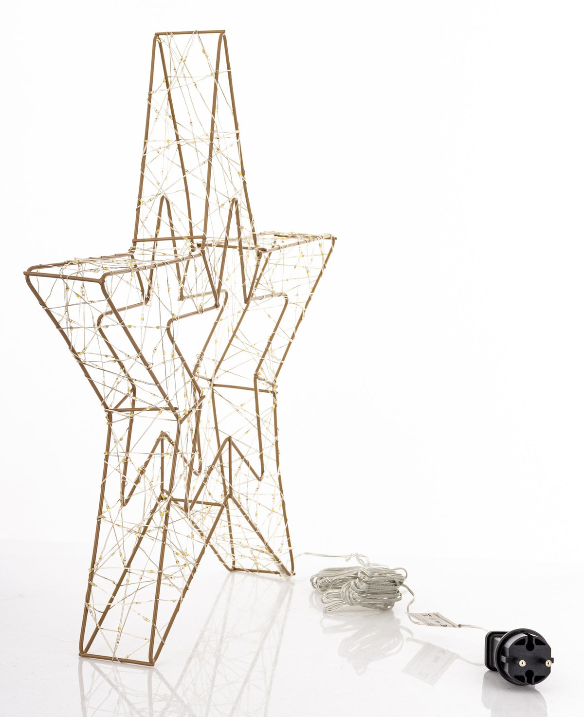 Ozdoba Gwiazda Led złoty tworzywo sztuczne 48x48x6,5 dł. kabla 480cm cm