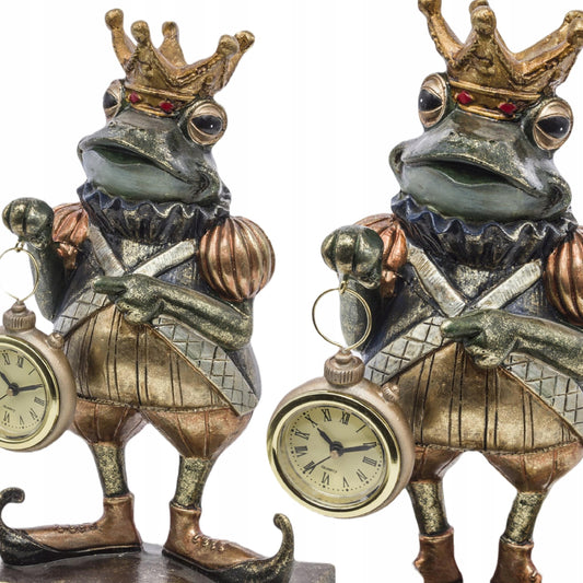 Figurka Żaba z zegarkiem w koronie 25,5cm Król