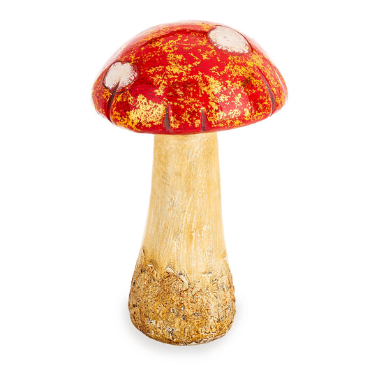 Figurka Grzyb czerwony,beżowy tworzywo sztuczne 23x13,5x13,5 cm