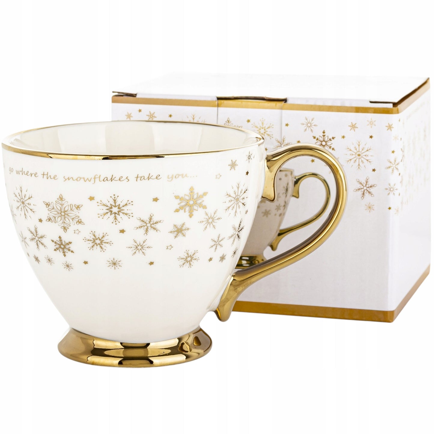 Kubek filiżanka świąteczna w pudełku porcelana prezent mikołajki duży