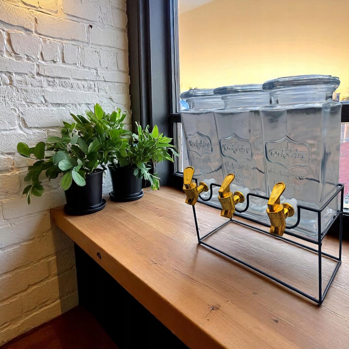 Komplet słoików z kranikiem 3x1,5L dozownik dystrybutor do lemoniady, soku