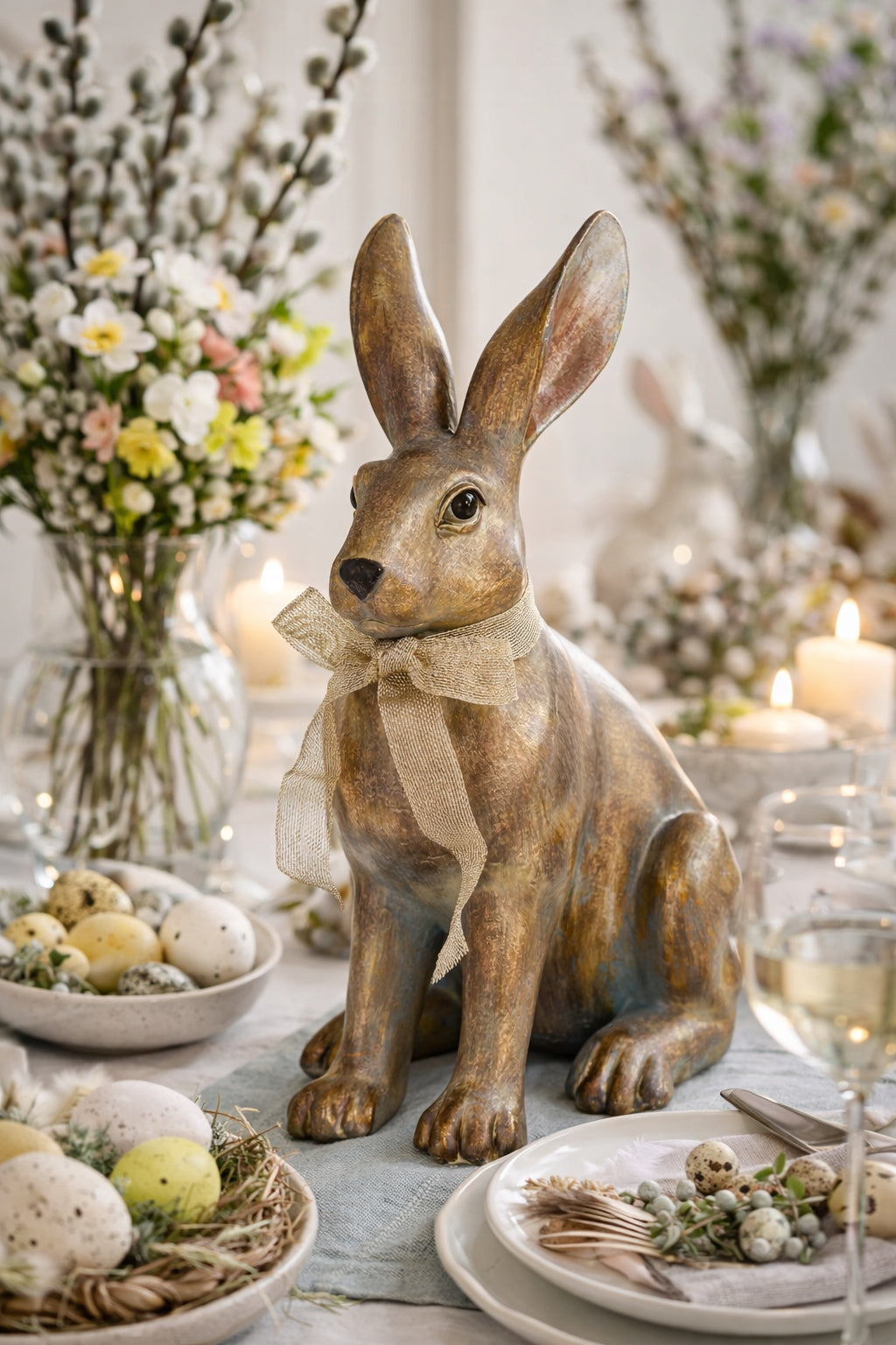 Królik Figurka Zając Zajączek Statuetka Dekoracja Wielkanoc Duży 47,5cm