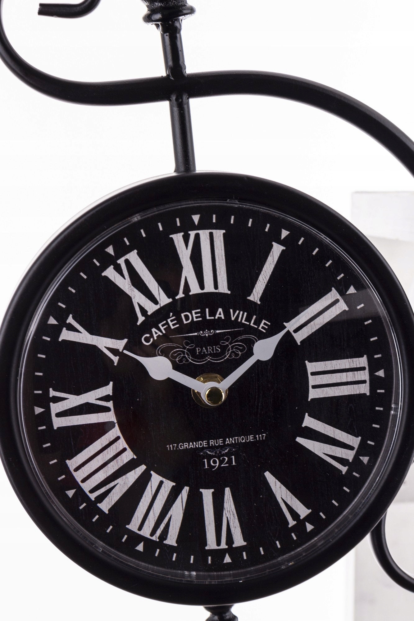 Zegar ścienny dwustronny Retro dworcowy loft metalowy 36cm czarny