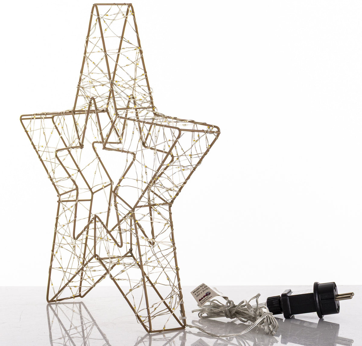 Ozdoba świąteczna LED Gwiazda czarny metal 36x37,5x5 dł. kabla 290 cm