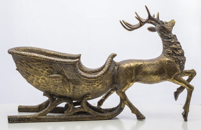 Figurka świąteczna jeleń złoty tworzywo sztuczne 26x48x14 cm Antique
