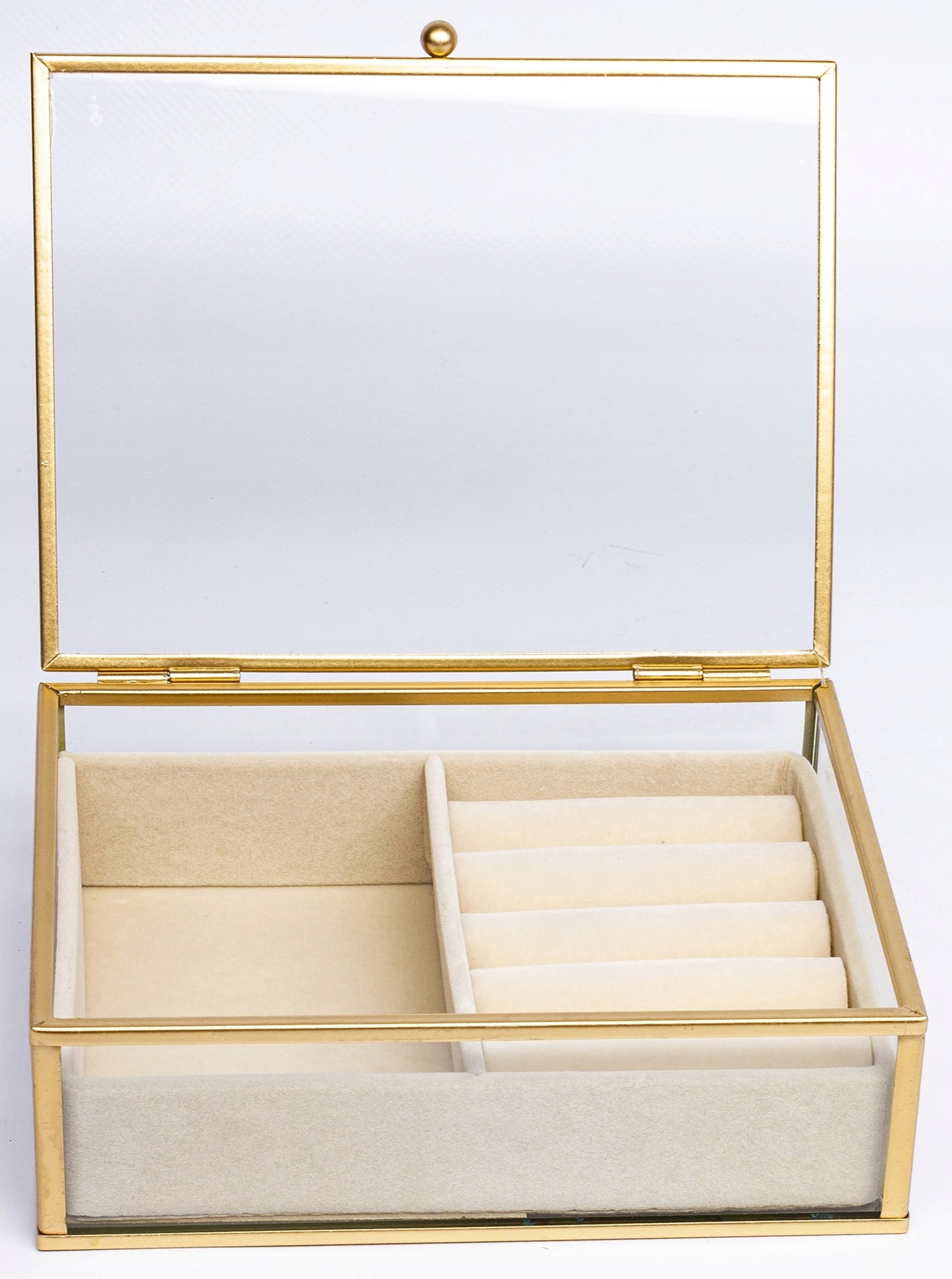 Szkatułka na biżuterię złota szklana 5,5x17x14 glamour kasetka pudełko