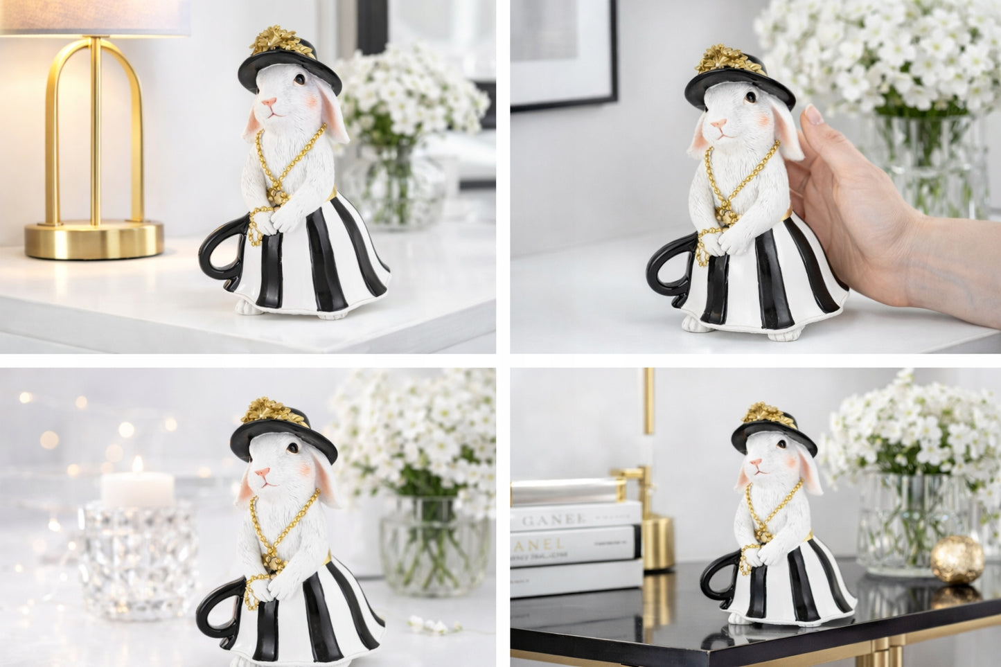 Figurka wielkanocna Elegancka Króliczka Glamour Pani królik dekoracja