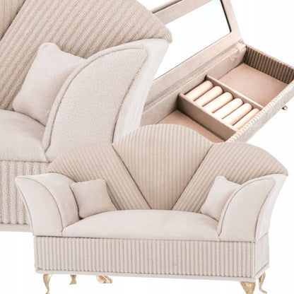 Szkatułka Na Biżuterię Beżowa sofa Venus pudełko