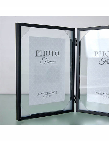 Ramka na Zdjęcie podwójna czarna float 10x15 cm na 2 zdjęcia pływająca loft