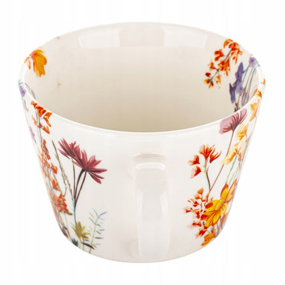 Duży kubek w pudełku porcelanowy 450 ml w kwiaty na prezent zmywarka