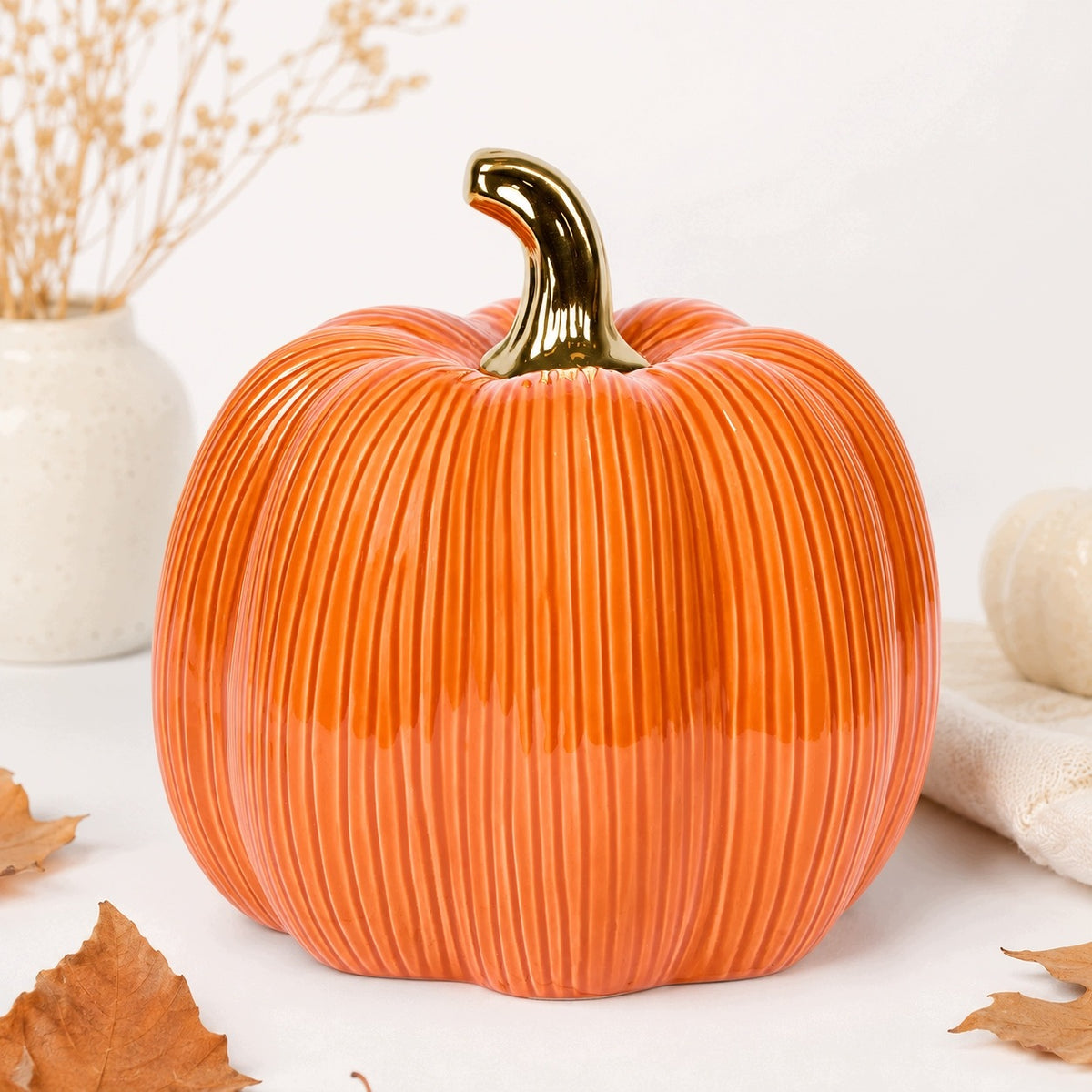 dynia ceramiczna 18x18 cm figurka Ozdoba jesienna halloween