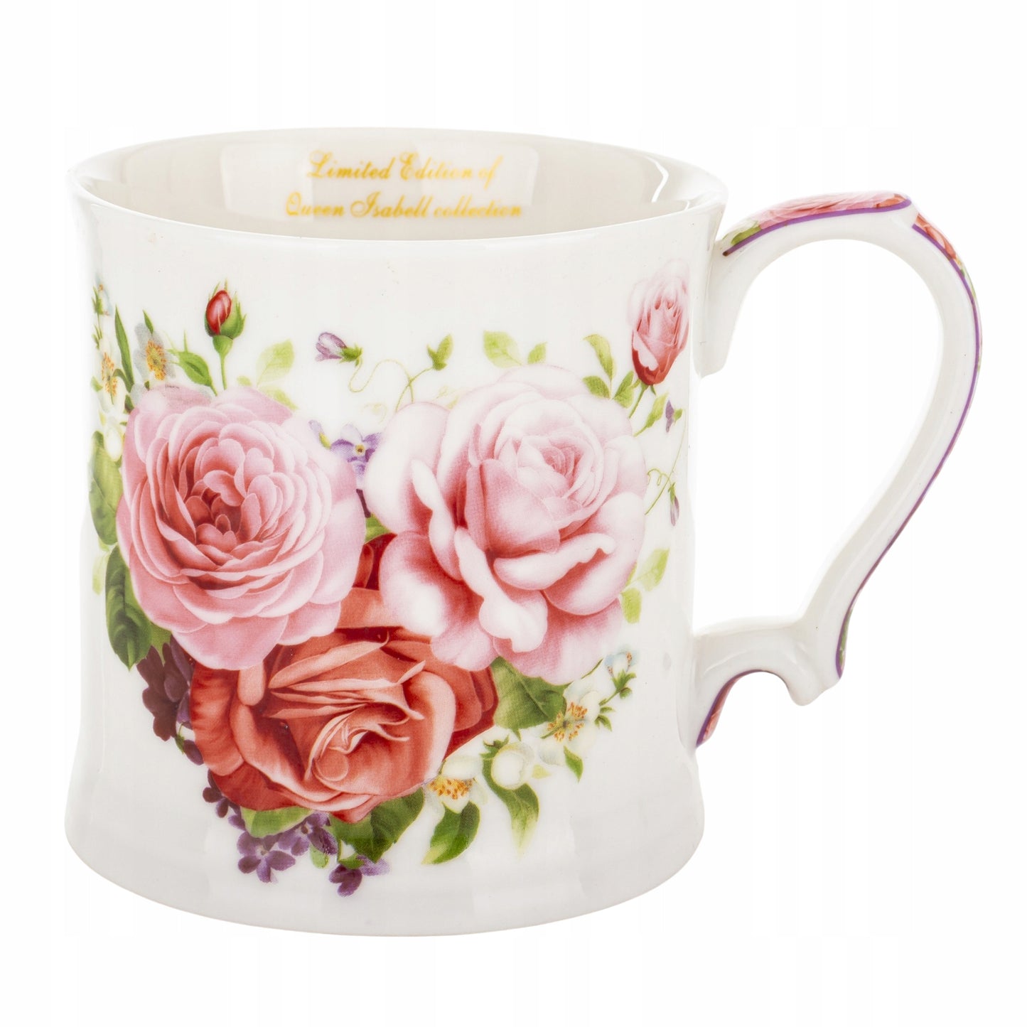 Kubek porcelanowy w róże 360 ml kwiatowy Prezent w pudełku na herbate 360ml