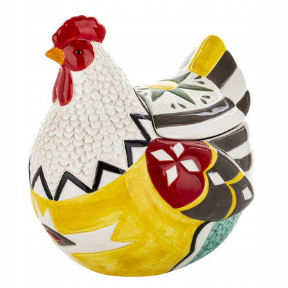 zestaw kura i kogut pojemnik ceramiczny 2 szt figurka wielkanocna